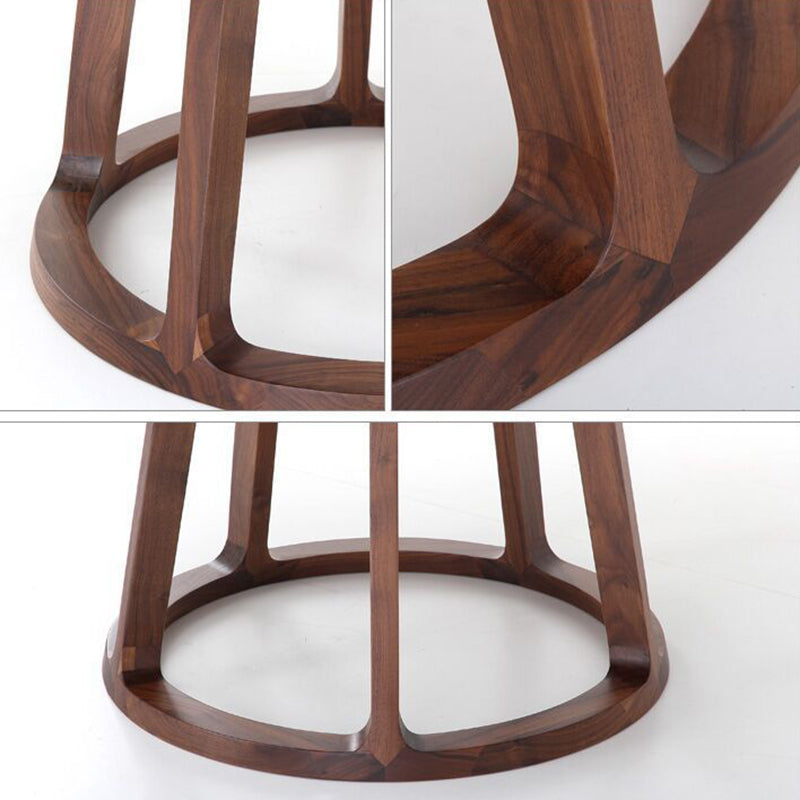 Modern Style Solid Wood Dining Table Brown Round Table with Pedestal Base for Home Clearhalo ' dining_table' 'Dining Tables & Seating' 'Dining Tables' 'furn' 'furn_dining_table' 'Furniture' 'furniture_dining_table' 'Kitchen & Dining Furniture' 'kitchen&dining_furn' 'kitchen' 'kitchen_dining_table' 3661930