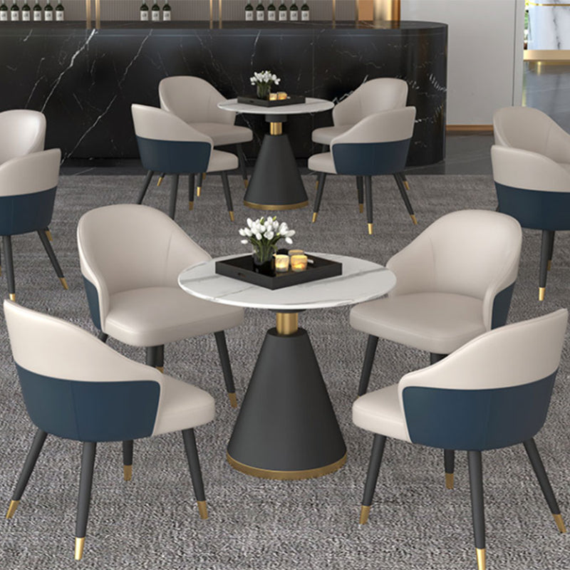 Modern Sintered Stone Kitchen Dining Table Round Shape Dining Table for Kitchen Clearhalo ' dining_table' 'Dining Tables & Seating' 'Dining Tables' 'furn' 'furn_dining_table' 'Furniture' 'furniture_dining_table' 'Kitchen & Dining Furniture' 'kitchen&dining_furn' 'kitchen' 'kitchen_dining_table' 3661948