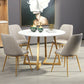 Modern Style Sintered Stone Dining Table Round Table with Double Pedestal Base Clearhalo ' dining_table' 'Dining Tables & Seating' 'Dining Tables' 'furn' 'furn_dining_table' 'Furniture' 'furniture_dining_table' 'Kitchen & Dining Furniture' 'kitchen&dining_furn' 'kitchen' 'kitchen_dining_table' 3661956
