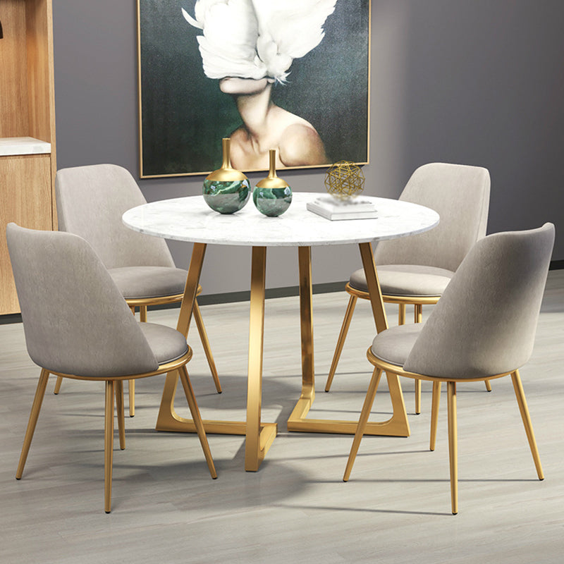 Modern Style Sintered Stone Dining Table Round Table with Double Pedestal Base Clearhalo ' dining_table' 'Dining Tables & Seating' 'Dining Tables' 'furn' 'furn_dining_table' 'Furniture' 'furniture_dining_table' 'Kitchen & Dining Furniture' 'kitchen&dining_furn' 'kitchen' 'kitchen_dining_table' 3661956