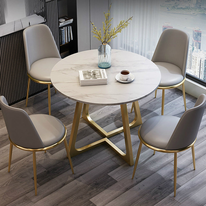 Modern Style Sintered Stone Dining Table Round Table with Double Pedestal Base Clearhalo ' dining_table' 'Dining Tables & Seating' 'Dining Tables' 'furn' 'furn_dining_table' 'Furniture' 'furniture_dining_table' 'Kitchen & Dining Furniture' 'kitchen&dining_furn' 'kitchen' 'kitchen_dining_table' 3661960
