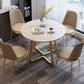 Modern Style Sintered Stone Dining Table Round Table with Double Pedestal Base Clearhalo ' dining_table' 'Dining Tables & Seating' 'Dining Tables' 'furn' 'furn_dining_table' 'Furniture' 'furniture_dining_table' 'Kitchen & Dining Furniture' 'kitchen&dining_furn' 'kitchen' 'kitchen_dining_table' 3661961