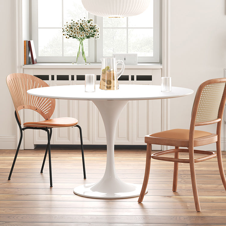 Contemporary White Standard Dining Table Round Shape Sintered Stone Dining Table for Kitchen Without Chairs Clearhalo ' dining_table' 'Dining Tables & Seating' 'Dining Tables' 'furn' 'furn_dining_table' 'Furniture' 'furniture_dining_table' 'Kitchen & Dining Furniture' 'kitchen&dining_furn' 'kitchen' 'kitchen_dining_table' 3661963