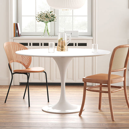 Contemporary White Standard Dining Table Round Shape Sintered Stone Dining Table for Kitchen Without Chairs Clearhalo ' dining_table' 'Dining Tables & Seating' 'Dining Tables' 'furn' 'furn_dining_table' 'Furniture' 'furniture_dining_table' 'Kitchen & Dining Furniture' 'kitchen&dining_furn' 'kitchen' 'kitchen_dining_table' 3661963