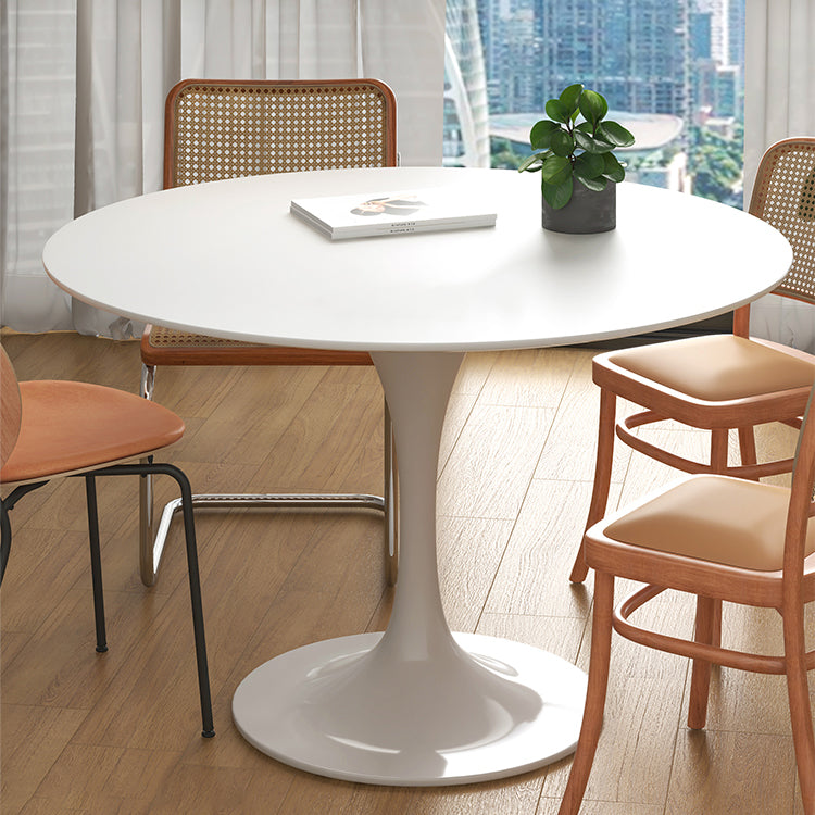 Contemporary White Standard Dining Table Round Shape Sintered Stone Dining Table for Kitchen Clearhalo ' dining_table' 'Dining Tables & Seating' 'Dining Tables' 'furn' 'furn_dining_table' 'Furniture' 'furniture_dining_table' 'Kitchen & Dining Furniture' 'kitchen&dining_furn' 'kitchen' 'kitchen_dining_table' 3661966