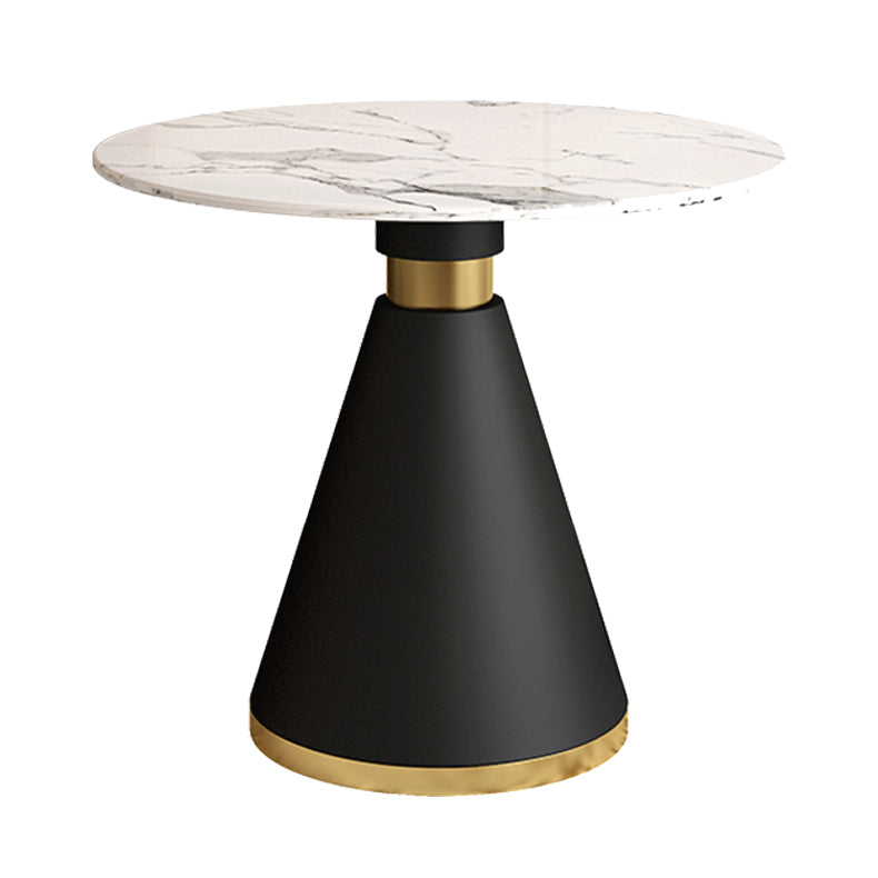 Modern Round Shape Kitchen Dining Table Sintered Stone Top Dining Table with Pedestal Base Without Chairs Clearhalo ' dining_table' 'Dining Tables & Seating' 'Dining Tables' 'furn' 'furn_dining_table' 'Furniture' 'furniture_dining_table' 'Kitchen & Dining Furniture' 'kitchen&dining_furn' 'kitchen' 'kitchen_dining_table' 3661983