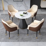 Modern Round Shape Kitchen Dining Table Sintered Stone Top Dining Table with Pedestal Base Clearhalo ' dining_table' 'Dining Tables & Seating' 'Dining Tables' 'furn' 'furn_dining_table' 'Furniture' 'furniture_dining_table' 'Kitchen & Dining Furniture' 'kitchen&dining_furn' 'kitchen' 'kitchen_dining_table' 3661985
