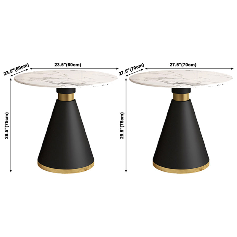Modern Round Shape Kitchen Dining Table Sintered Stone Top Dining Table with Pedestal Base Clearhalo ' dining_table' 'Dining Tables & Seating' 'Dining Tables' 'furn' 'furn_dining_table' 'Furniture' 'furniture_dining_table' 'Kitchen & Dining Furniture' 'kitchen&dining_furn' 'kitchen' 'kitchen_dining_table' 3661987