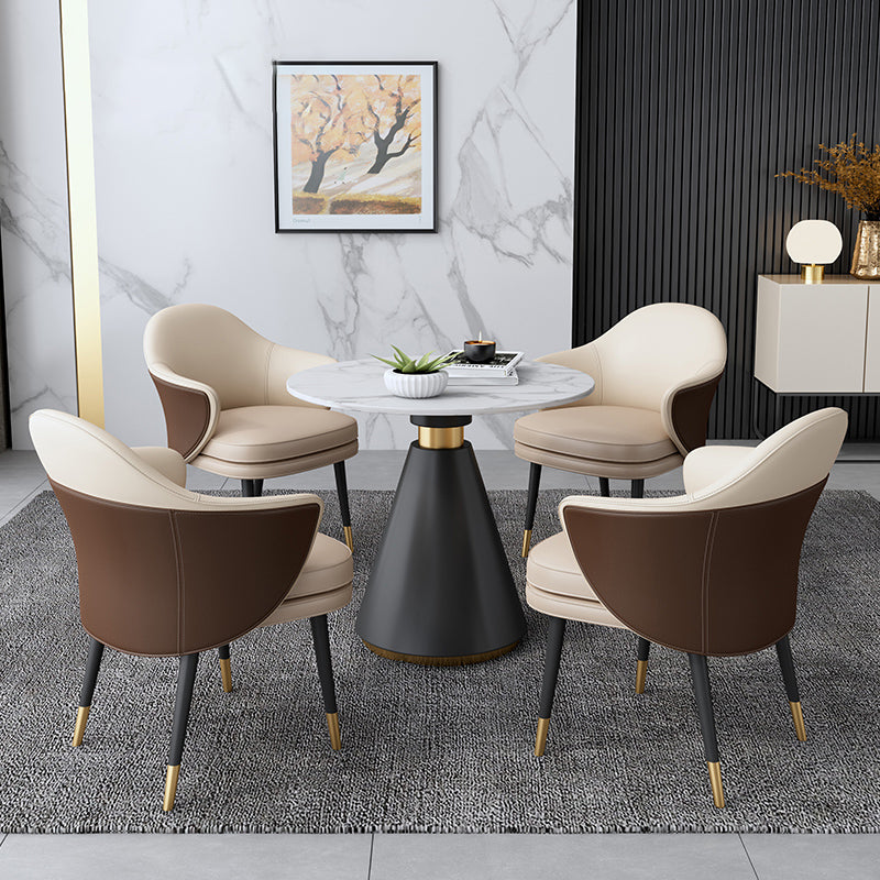 Contemporary Stone Dining Table Round Pedestal Home Kitchen Dinner Furniture Clearhalo ' dining_table' 'Dining Tables & Seating' 'Dining Tables' 'furn' 'furn_dining_table' 'Furniture' 'furniture_dining_table' 'Kitchen & Dining Furniture' 'kitchen&dining_furn' 'kitchen' 'kitchen_dining_table' 3661998
