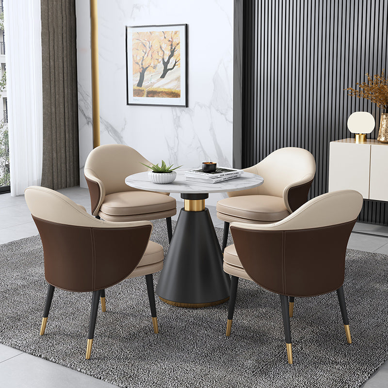 Contemporary Stone Dining Table Round Pedestal Home Kitchen Dinner Furniture Clearhalo ' dining_table' 'Dining Tables & Seating' 'Dining Tables' 'furn' 'furn_dining_table' 'Furniture' 'furniture_dining_table' 'Kitchen & Dining Furniture' 'kitchen&dining_furn' 'kitchen' 'kitchen_dining_table' 3661999