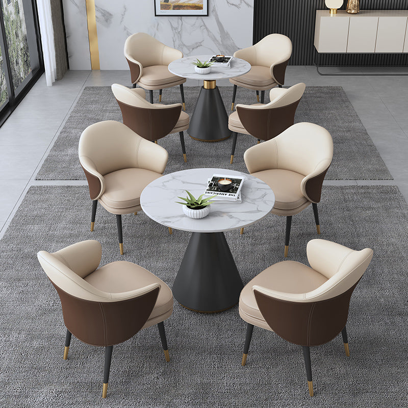 Contemporary Stone Dining Table Round Pedestal Home Kitchen Dinner Furniture Clearhalo ' dining_table' 'Dining Tables & Seating' 'Dining Tables' 'furn' 'furn_dining_table' 'Furniture' 'furniture_dining_table' 'Kitchen & Dining Furniture' 'kitchen&dining_furn' 'kitchen' 'kitchen_dining_table' 3662000