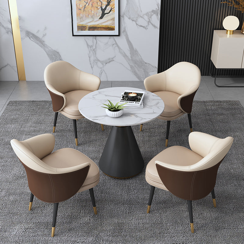 Contemporary Stone Dining Table Round Pedestal Home Kitchen Dinner Furniture Clearhalo ' dining_table' 'Dining Tables & Seating' 'Dining Tables' 'furn' 'furn_dining_table' 'Furniture' 'furniture_dining_table' 'Kitchen & Dining Furniture' 'kitchen&dining_furn' 'kitchen' 'kitchen_dining_table' 3662001