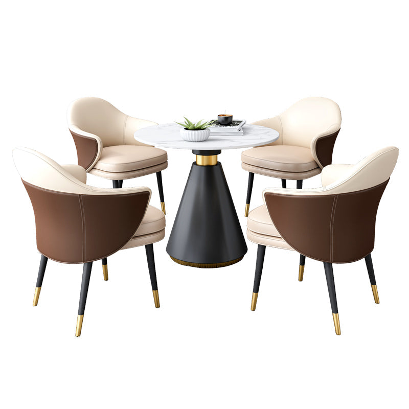Contemporary Stone Dining Table Round Pedestal Home Kitchen Dinner Furniture Clearhalo ' dining_table' 'Dining Tables & Seating' 'Dining Tables' 'furn' 'furn_dining_table' 'Furniture' 'furniture_dining_table' 'Kitchen & Dining Furniture' 'kitchen&dining_furn' 'kitchen' 'kitchen_dining_table' 3662003