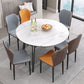Foldable Sintered Stone Top Dining Table Modern Round Table with Metal 4 Legs Clearhalo ' dining_table' 'Dining Tables & Seating' 'Dining Tables' 'furn' 'furn_dining_table' 'Furniture' 'furniture_dining_table' 'Kitchen & Dining Furniture' 'kitchen&dining_furn' 'kitchen' 'kitchen_dining_table' 3662005