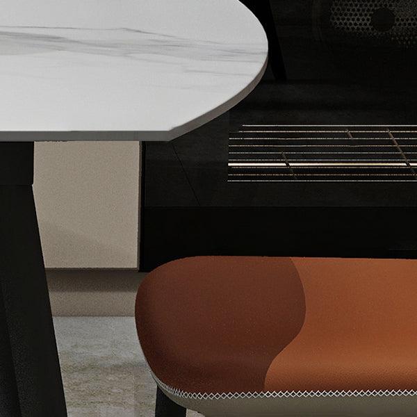 Foldable Sintered Stone Top Dining Table Round Table with Metal Base and 4 Legs Clearhalo ' dining_table' 'Dining Tables & Seating' 'Dining Tables' 'furn' 'furn_dining_table' 'Furniture' 'furniture_dining_table' 'Kitchen & Dining Furniture' 'kitchen&dining_furn' 'kitchen' 'kitchen_dining_table' 3662025