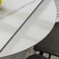 Foldable Sintered Stone Top Dining Table Round Table with Metal Base and 4 Legs Clearhalo ' dining_table' 'Dining Tables & Seating' 'Dining Tables' 'furn' 'furn_dining_table' 'Furniture' 'furniture_dining_table' 'Kitchen & Dining Furniture' 'kitchen&dining_furn' 'kitchen' 'kitchen_dining_table' 3662026