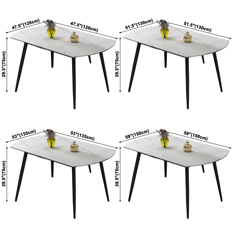 Foldable Sintered Stone Top Dining Table Round Table with Metal Base and 4 Legs Clearhalo ' dining_table' 'Dining Tables & Seating' 'Dining Tables' 'furn' 'furn_dining_table' 'Furniture' 'furniture_dining_table' 'Kitchen & Dining Furniture' 'kitchen&dining_furn' 'kitchen' 'kitchen_dining_table' 3662029