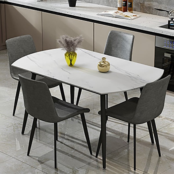 Foldable Sintered Stone Top Dining Table Round Table with Metal Base and 4 Legs Clearhalo ' dining_table' 'Dining Tables & Seating' 'Dining Tables' 'furn' 'furn_dining_table' 'Furniture' 'furniture_dining_table' 'Kitchen & Dining Furniture' 'kitchen&dining_furn' 'kitchen' 'kitchen_dining_table' 3662030