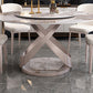 Rotatable Sintered Stone Dining Table Modern Round Table with Metal Pedestal Clearhalo ' dining_table' 'Dining Tables & Seating' 'Dining Tables' 'furn' 'furn_dining_table' 'Furniture' 'furniture_dining_table' 'Kitchen & Dining Furniture' 'kitchen&dining_furn' 'kitchen' 'kitchen_dining_table' 3662045