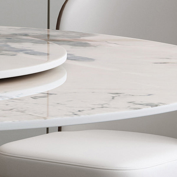 Rotatable Sintered Stone Dining Table Modern Round Table with Metal Pedestal Clearhalo ' dining_table' 'Dining Tables & Seating' 'Dining Tables' 'furn' 'furn_dining_table' 'Furniture' 'furniture_dining_table' 'Kitchen & Dining Furniture' 'kitchen&dining_furn' 'kitchen' 'kitchen_dining_table' 3662047