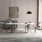 Rectangle Sintered Stone Dining Table Modern Table in White with Metal Double Pedestal Clearhalo ' dining_table' 'Dining Tables & Seating' 'Dining Tables' 'furn' 'furn_dining_table' 'Furniture' 'furniture_dining_table' 'Kitchen & Dining Furniture' 'kitchen&dining_furn' 'kitchen' 'kitchen_dining_table' 3662079