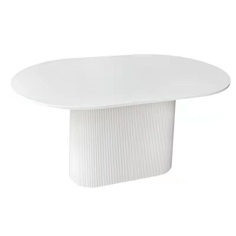 Contemporary Style Dining Table Oval Solid Wood Pedestal Table for Home Clearhalo ' dining_table' 'Dining Tables & Seating' 'Dining Tables' 'furn' 'furn_dining_table' 'Furniture' 'furniture_dining_table' 'Kitchen & Dining Furniture' 'kitchen&dining_furn' 'kitchen' 'kitchen_dining_table' 3662096