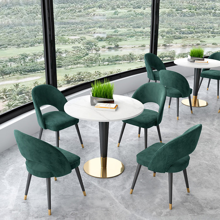 Minimalist Sintered Stone White Dining Table Round Shape Dining Table with Pedestal Base Clearhalo ' dining_table' 'Dining Tables & Seating' 'Dining Tables' 'furn' 'furn_dining_table' 'Furniture' 'furniture_dining_table' 'Kitchen & Dining Furniture' 'kitchen&dining_furn' 'kitchen' 'kitchen_dining_table' 3662100