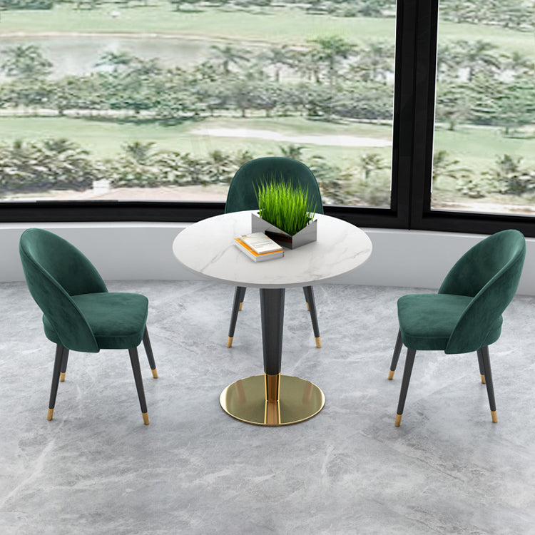 Minimalist Sintered Stone White Dining Table Round Shape Dining Table with Pedestal Base Clearhalo ' dining_table' 'Dining Tables & Seating' 'Dining Tables' 'furn' 'furn_dining_table' 'Furniture' 'furniture_dining_table' 'Kitchen & Dining Furniture' 'kitchen&dining_furn' 'kitchen' 'kitchen_dining_table' 3662102