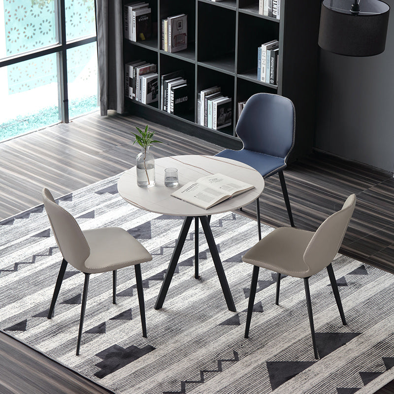 Contemporary Round Shape Standard Dining Table Sintered Stone Dining Table for Kitchen Clearhalo ' dining_table' 'Dining Tables & Seating' 'Dining Tables' 'furn' 'furn_dining_table' 'Furniture' 'furniture_dining_table' 'Kitchen & Dining Furniture' 'kitchen&dining_furn' 'kitchen' 'kitchen_dining_table' 3662113