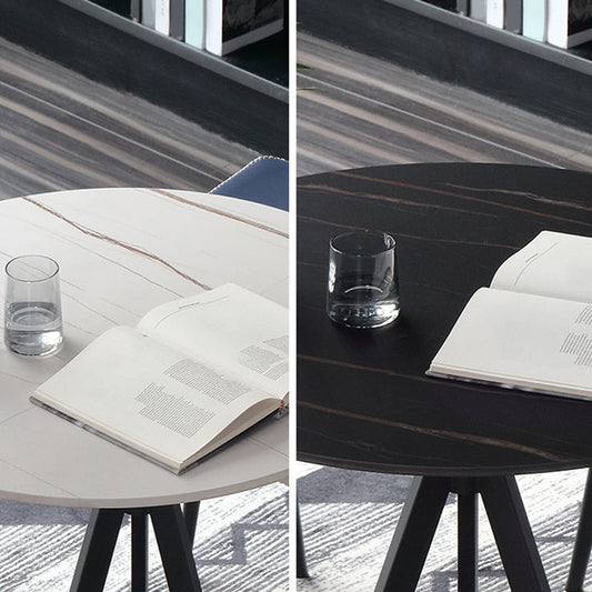 Contemporary Round Shape Standard Dining Table Sintered Stone Dining Table for Kitchen