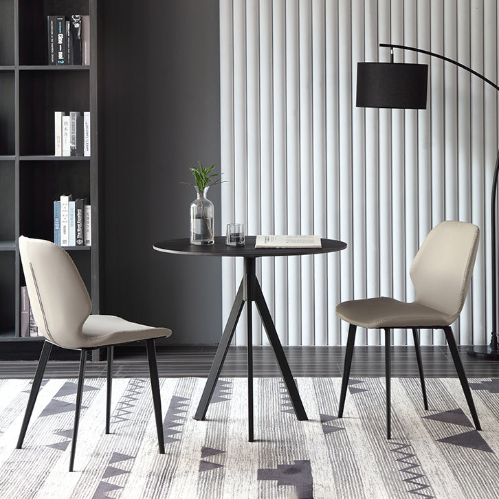 Contemporary Round Shape Standard Dining Table Sintered Stone Dining Table for Kitchen Clearhalo ' dining_table' 'Dining Tables & Seating' 'Dining Tables' 'furn' 'furn_dining_table' 'Furniture' 'furniture_dining_table' 'Kitchen & Dining Furniture' 'kitchen&dining_furn' 'kitchen' 'kitchen_dining_table' 3662120