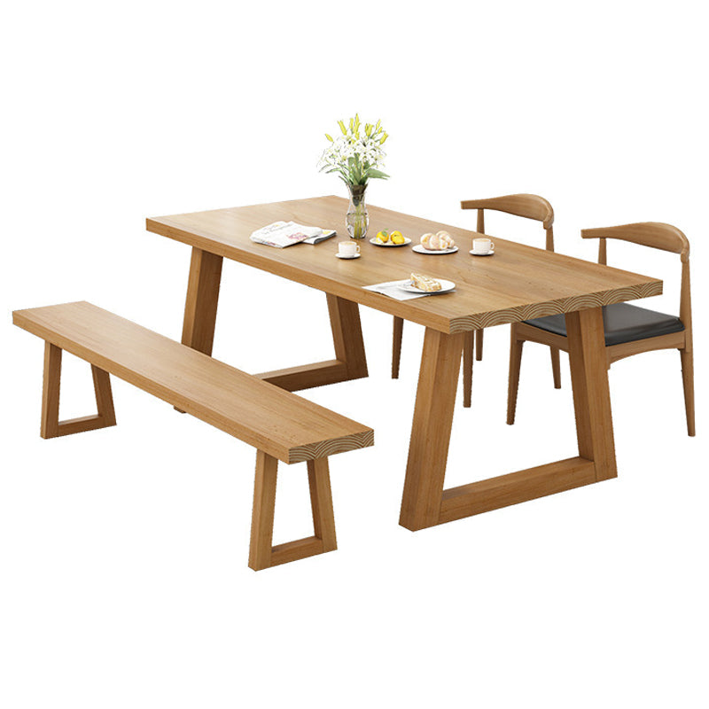 Simple Style Home Wood Dining Table Rectangle Shape Table with Sled Base Clearhalo ' dining_table' 'Dining Tables & Seating' 'Dining Tables' 'furn' 'furn_dining_table' 'Furniture' 'furniture_dining_table' 'Kitchen & Dining Furniture' 'kitchen&dining_furn' 'kitchen' 'kitchen_dining_table' 3662132