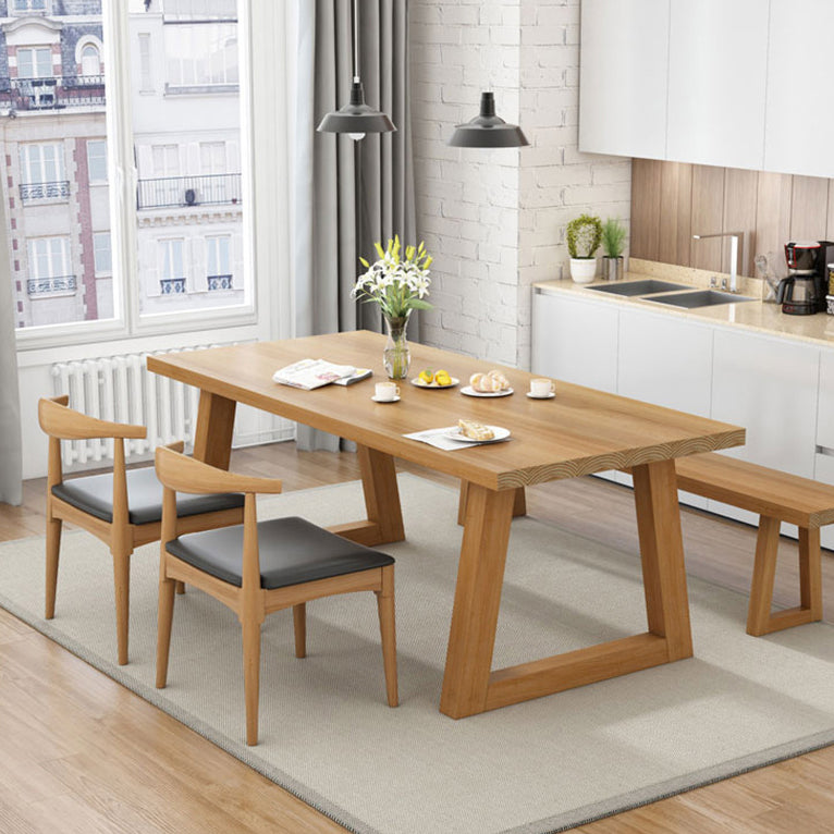 Simple Style Home Wood Dining Table Rectangle Shape Table with Sled Base Clearhalo ' dining_table' 'Dining Tables & Seating' 'Dining Tables' 'furn' 'furn_dining_table' 'Furniture' 'furniture_dining_table' 'Kitchen & Dining Furniture' 'kitchen&dining_furn' 'kitchen' 'kitchen_dining_table' 3662136