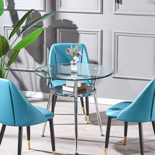 Round Tripod Base Home Furniture Glass-top Dining Room Collection for Dining Room Clearhalo ' dining_table' 'Dining Tables & Seating' 'Dining Tables' 'furn' 'furn_dining_table' 'Furniture' 'furniture_dining_table' 'Kitchen & Dining Furniture' 'kitchen&dining_furn' 'kitchen' 'kitchen_dining_table' 3662151