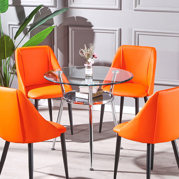 Round Tripod Base Home Furniture Glass-top Dining Room Collection for Dining Room Clearhalo ' dining_table' 'Dining Tables & Seating' 'Dining Tables' 'furn' 'furn_dining_table' 'Furniture' 'furniture_dining_table' 'Kitchen & Dining Furniture' 'kitchen&dining_furn' 'kitchen' 'kitchen_dining_table' 3662153
