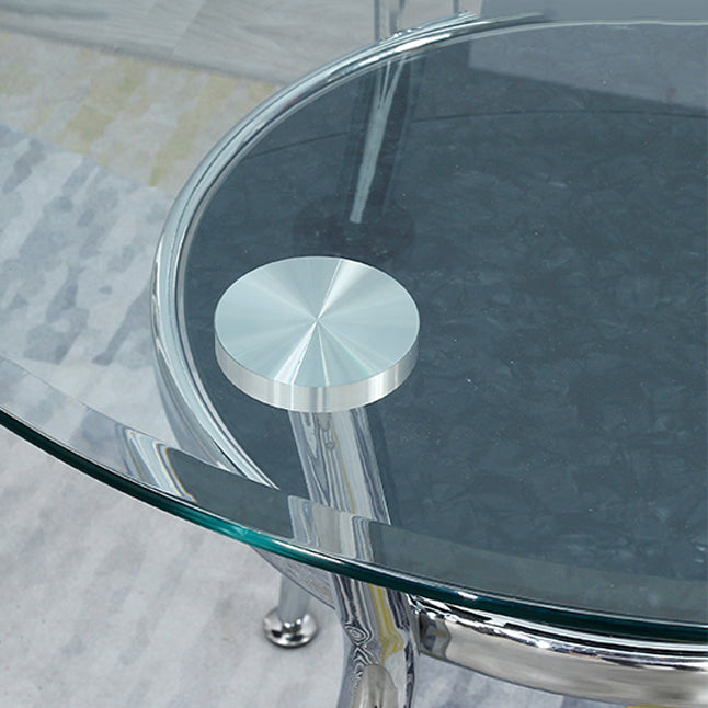 Round Tripod Base Home Furniture Glass-top Dining Room Collection for Dining Room Clearhalo ' dining_table' 'Dining Tables & Seating' 'Dining Tables' 'furn' 'furn_dining_table' 'Furniture' 'furniture_dining_table' 'Kitchen & Dining Furniture' 'kitchen&dining_furn' 'kitchen' 'kitchen_dining_table' 3662155