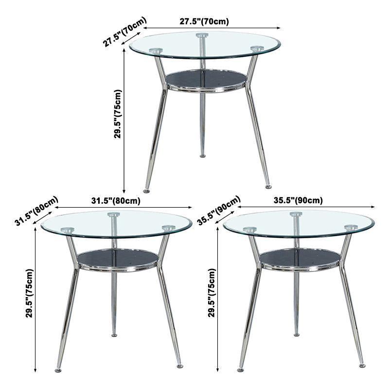 Round Tripod Base Home Furniture Glass-top Dining Room Collection for Dining Room Clearhalo ' dining_table' 'Dining Tables & Seating' 'Dining Tables' 'furn' 'furn_dining_table' 'Furniture' 'furniture_dining_table' 'Kitchen & Dining Furniture' 'kitchen&dining_furn' 'kitchen' 'kitchen_dining_table' 3662159