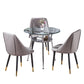 Round Tripod Base Home Furniture Glass-top Dining Room Collection for Dining Room Clearhalo ' dining_table' 'Dining Tables & Seating' 'Dining Tables' 'furn' 'furn_dining_table' 'Furniture' 'furniture_dining_table' 'Kitchen & Dining Furniture' 'kitchen&dining_furn' 'kitchen' 'kitchen_dining_table' 3662160
