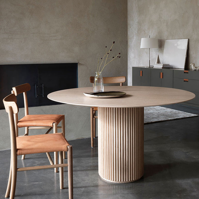 Contemporary Round Dining Table Ash Solid Wood Table with Pedestal Base for Home Kitchen Dinner Clearhalo ' dining_table' 'Dining Tables & Seating' 'Dining Tables' 'furn' 'furn_dining_table' 'Furniture' 'furniture_dining_table' 'Kitchen & Dining Furniture' 'kitchen&dining_furn' 'kitchen' 'kitchen_dining_table' 3662173