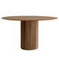 Contemporary Round Dining Table Ash Solid Wood Table with Pedestal Base for Home Kitchen Dinner Brown Without Chairs Clearhalo ' dining_table' 'Dining Tables & Seating' 'Dining Tables' 'furn' 'furn_dining_table' 'Furniture' 'furniture_dining_table' 'Kitchen & Dining Furniture' 'kitchen&dining_furn' 'kitchen' 'kitchen_dining_table' 3662176