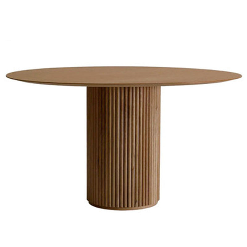 Contemporary Round Dining Table Ash Solid Wood Table with Pedestal Base for Home Kitchen Dinner Brown Without Chairs Clearhalo ' dining_table' 'Dining Tables & Seating' 'Dining Tables' 'furn' 'furn_dining_table' 'Furniture' 'furniture_dining_table' 'Kitchen & Dining Furniture' 'kitchen&dining_furn' 'kitchen' 'kitchen_dining_table' 3662176