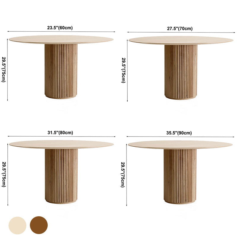 Contemporary Round Dining Table Ash Solid Wood Table with Pedestal Base for Home Kitchen Dinner Clearhalo ' dining_table' 'Dining Tables & Seating' 'Dining Tables' 'furn' 'furn_dining_table' 'Furniture' 'furniture_dining_table' 'Kitchen & Dining Furniture' 'kitchen&dining_furn' 'kitchen' 'kitchen_dining_table' 3662180