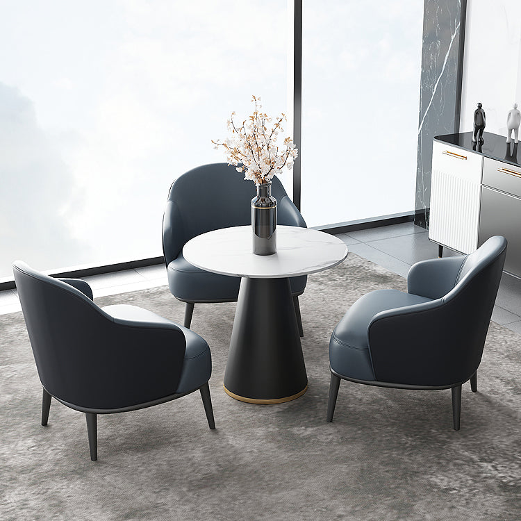 Round Table Dinette Table Contemporary Stone Dinner Room Table with Pedestal Base Clearhalo ' dining_table' 'Dining Tables & Seating' 'Dining Tables' 'furn' 'furn_dining_table' 'Furniture' 'furniture_dining_table' 'Kitchen & Dining Furniture' 'kitchen&dining_furn' 'kitchen' 'kitchen_dining_table' 3662184