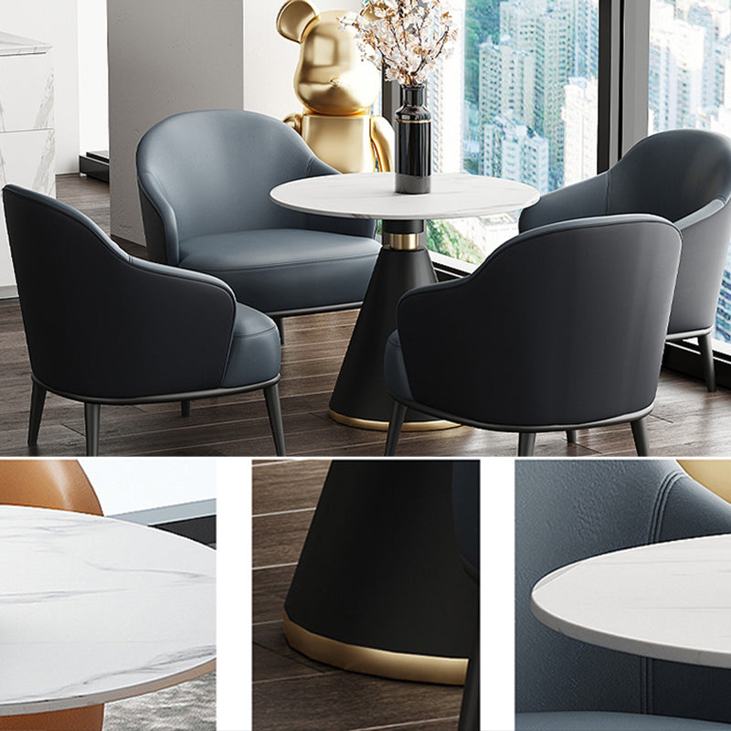 Round Table Dinette Table Contemporary Stone Dinner Room Table with Pedestal Base Clearhalo ' dining_table' 'Dining Tables & Seating' 'Dining Tables' 'furn' 'furn_dining_table' 'Furniture' 'furniture_dining_table' 'Kitchen & Dining Furniture' 'kitchen&dining_furn' 'kitchen' 'kitchen_dining_table' 3662190