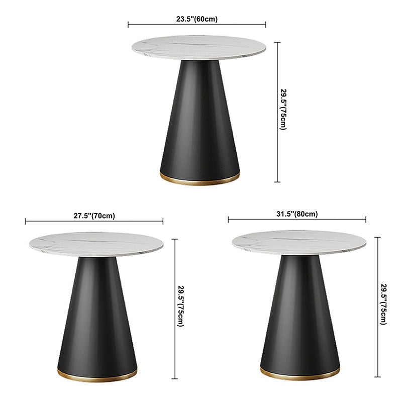 Round Table Dinette Table Contemporary Stone Dinner Room Table with Pedestal Base Clearhalo ' dining_table' 'Dining Tables & Seating' 'Dining Tables' 'furn' 'furn_dining_table' 'Furniture' 'furniture_dining_table' 'Kitchen & Dining Furniture' 'kitchen&dining_furn' 'kitchen' 'kitchen_dining_table' 3662193