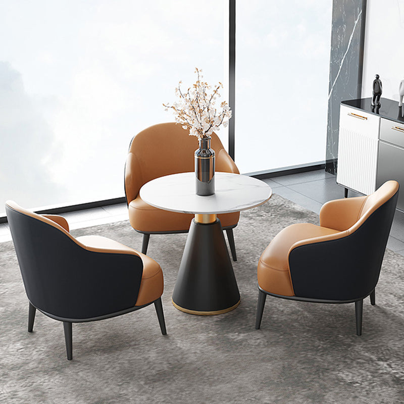 Round Table Dinette Table Contemporary Stone Dinner Room Table with Pedestal Base Clearhalo ' dining_table' 'Dining Tables & Seating' 'Dining Tables' 'furn' 'furn_dining_table' 'Furniture' 'furniture_dining_table' 'Kitchen & Dining Furniture' 'kitchen&dining_furn' 'kitchen' 'kitchen_dining_table' 3662194