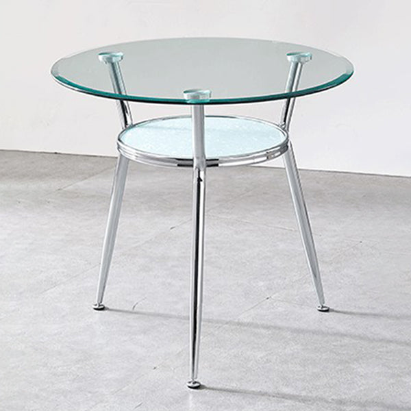 Round Transparent Dining Table Glass Table Modern with 3 Legs Pedestal Clear Without Chairs Clearhalo ' dining_table' 'Dining Tables & Seating' 'Dining Tables' 'furn' 'furn_dining_table' 'Furniture' 'furniture_dining_table' 'Kitchen & Dining Furniture' 'kitchen&dining_furn' 'kitchen' 'kitchen_dining_table' 3662199