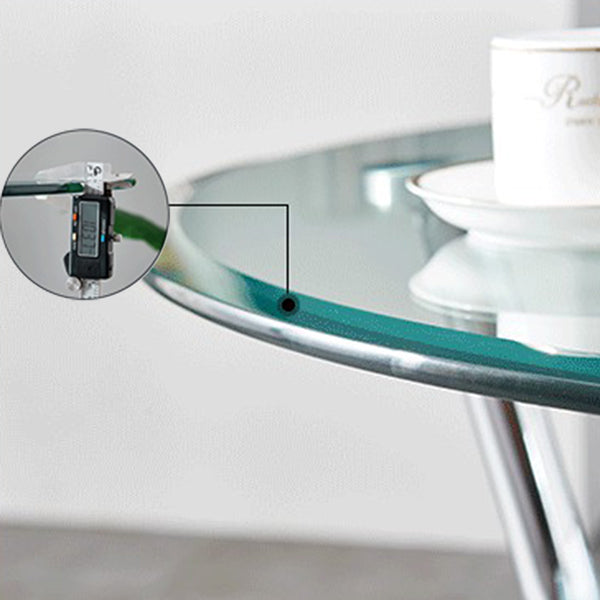 Round Transparent Dining Table Glass Table Modern with 3 Legs Pedestal Clearhalo ' dining_table' 'Dining Tables & Seating' 'Dining Tables' 'furn' 'furn_dining_table' 'Furniture' 'furniture_dining_table' 'Kitchen & Dining Furniture' 'kitchen&dining_furn' 'kitchen' 'kitchen_dining_table' 3662201