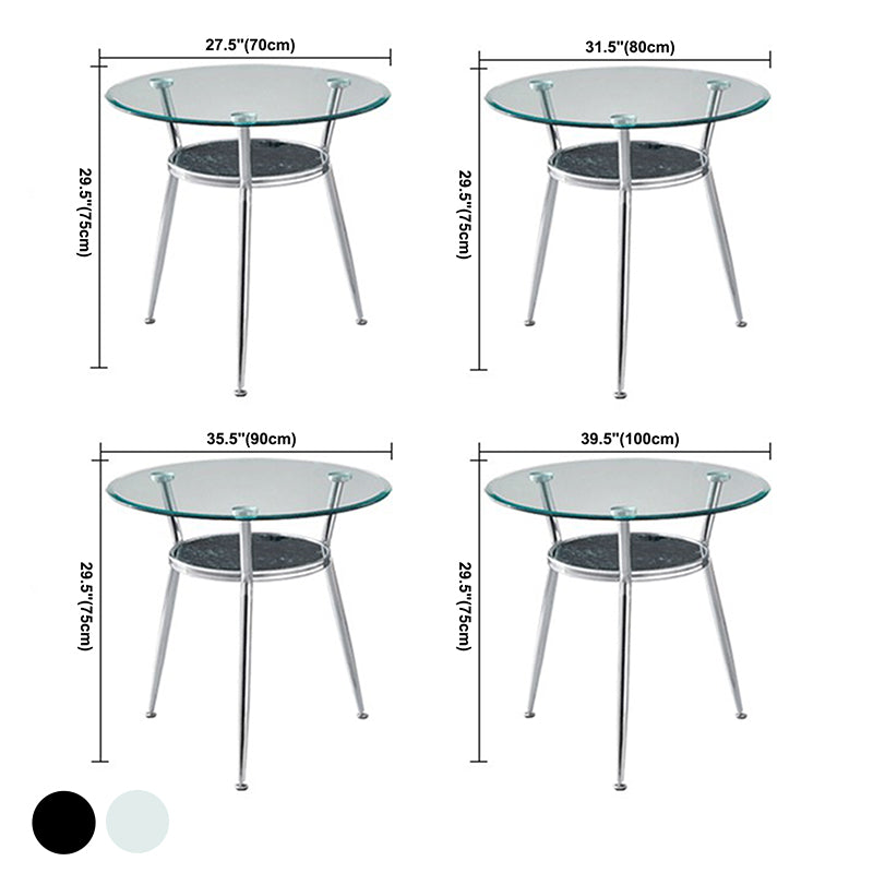 Round Transparent Dining Table Glass Table Modern with 3 Legs Pedestal Clearhalo ' dining_table' 'Dining Tables & Seating' 'Dining Tables' 'furn' 'furn_dining_table' 'Furniture' 'furniture_dining_table' 'Kitchen & Dining Furniture' 'kitchen&dining_furn' 'kitchen' 'kitchen_dining_table' 3662204