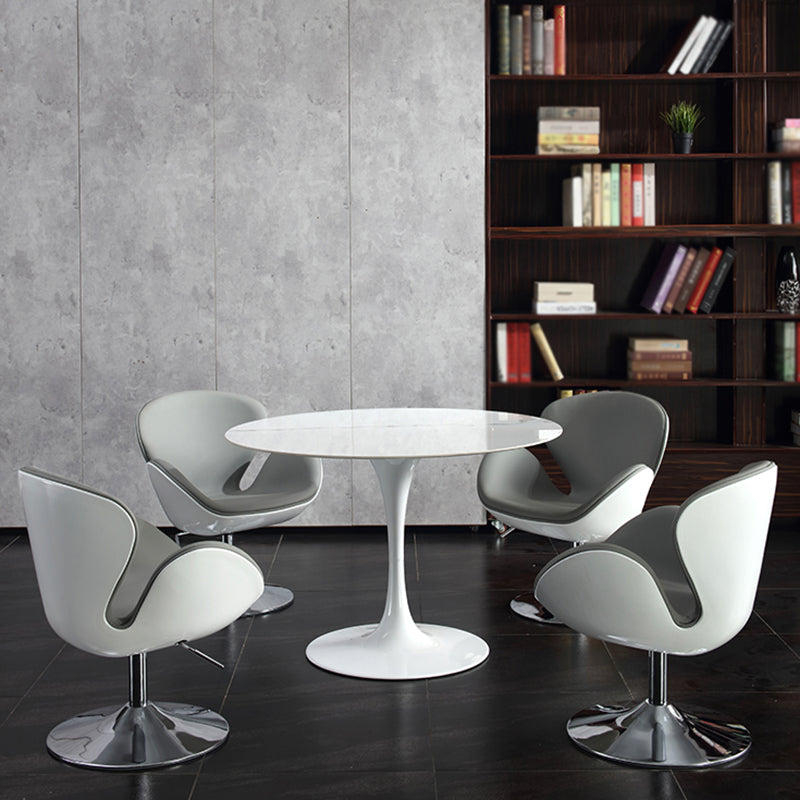 Modern Round Dining Room Table Sintered Stone Dining Table with Tulip Base Clearhalo ' dining_table' 'Dining Tables & Seating' 'Dining Tables' 'furn' 'furn_dining_table' 'Furniture' 'furniture_dining_table' 'Kitchen & Dining Furniture' 'kitchen&dining_furn' 'kitchen' 'kitchen_dining_table' 3662207